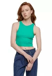 Urban Classics Tops Urban Classics Damen Top Cropped Rib Top, Geripptes Top für Frauen, kurz geschnitten, Slim Fit, erhältlich in vielen Farbvarianten, Größen XS-5XL