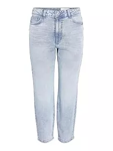 NOISY MAY Jeans NOISY MAY Damen Jeans Cropped High Waist Hose Denim Bleached Pants NMMONI, Farben:Hellblau, Größe:28W / 30L, Beinlänge:L30