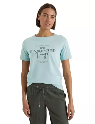 Cecil T-Shirts T-Shirt mit Boat Neck und Wording Artwork