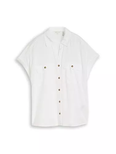 TOM TAILOR Kurzarmblusen TOM TAILOR Damen 1049813 Loose Fit Bluse mit Taschen