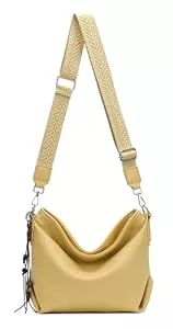 ITALYSHOP24 Taschen & Rucksäcke Damen Tasche Shopper Hobo Bags Crossbody Schultertasche Umhängetasche Handtasche Gürteltasche Crossover Kunst Leder