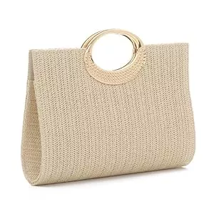 LHHMZ Taschen & Rucksäcke LHHMZ Stroh-Clutch für Damen, Sommer-Strohtasche für den Strand, gewebte Raffia Umhängetasche für Hochzeiten, Partys, Reisen und Urlaub