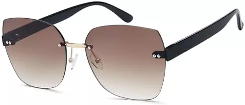 styleBREAKER Sonnenbrillen & Zubehör styleBREAKER Damen Sonnenbrille Rahmenlos mit getönten Rechteckigen Polycarbonat Gläsern, Kunststoff Bügeln 09020145