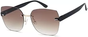 styleBREAKER Sonnenbrillen & Zubehör styleBREAKER Damen Sonnenbrille Rahmenlos mit getönten Rechteckigen Polycarbonat Gläsern, Kunststoff Bügeln 09020145