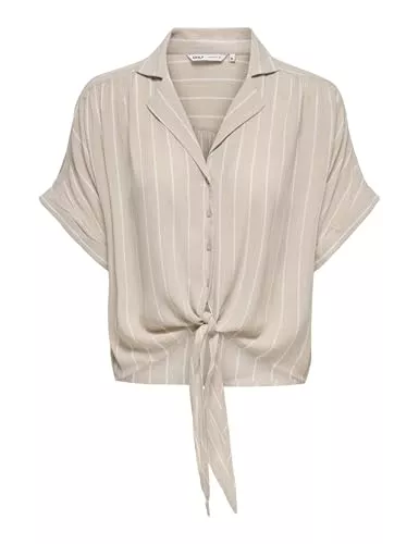 ONLY Kurzarmblusen Onlpaula Life S/S Tie Shirt WVN Noos