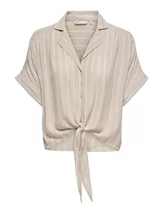 ONLY Kurzarmblusen Onlpaula Life S/S Tie Shirt WVN Noos