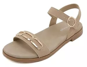 Meik Mangni Sandalen & Slides Meik Mangni Damen Sandalen Sommer Bequeme Flache Sandaletten Elegant Freizeit Sommerschuhe mit Verstellbaren Riemen Rutschfeste Outdoor Sandals,Gr.36-42 EU