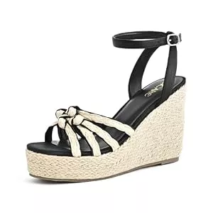 SICARE Sandalen & Slides SICARE Open Toe Wedge Sandals for Women Espadrilles Platform Braided Strappy Sandal Comfortable Slip on High Heel Summer Wedges Dressy Shoes with Adjustable Ankle Strap