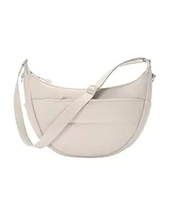 LARKSON Taschen & Rucksäcke LARKSON Crossbody Bag Damen &amp; Herren Beige - Emma - Puffer Umhängetasche im Halbmond Design - Halbrunde Schultertasche - Puffy Moon Bag - Wasserabweisend