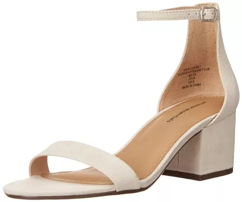 Amazon Essentials Sandalen & Slides Amazon Essentials Damen Sandaletten mit Absatz und Zwei Riemchen, Elfenbein, 38 EU Weit