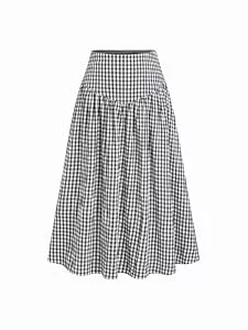 CIDER  CIDER Lange Röcke mit Gingham-Muster, Maxi-Plaidrock, A-Linie, hohe Taille, Sommerröcke, lässig, trendig 2025