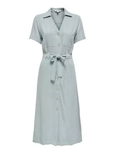 ONLY Freizeit ONLY Female Hemdblusenkleid ONLSIESTA Leinen Langes Kleid