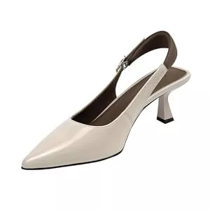 Hohxil High Heels Hohxil Slingpumps Damen Elegante Kitten Heels Pantoletten Damen mit Absatz