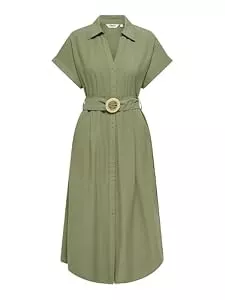 ONLY  ONLY Damen Onljakiri Linen Ss Midi Dress Noos WVN Onljakiri Linen Ss Midi Dress Noos WVN (1er Pack)
