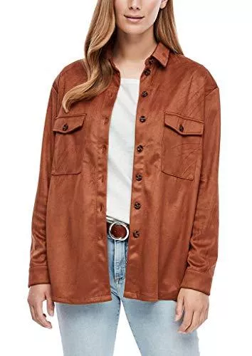 s.Oliver Langarmblusen s.Oliver Damen Hemdbluse aus samtigem Jersey