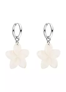Purelei Uhren Purelei Plumeria Ohrringe – wasserfest | Creolen mit Blütenanhänger aus Edelstahl | 14K Vergoldung, Silber &amp; 18K Rosévergoldung | Aloha-inspirierte Ohrringe