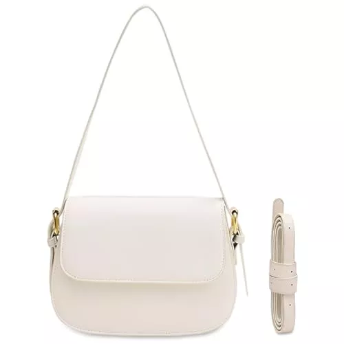 Mabecol Taschen & Rucksäcke Mabecol Umhängetasche Damen, Kleine Handtasche PU Leder, Schultertasche Handtasche Klein, Umhängetasche Shopper Tasche für Alltag, Arbeit, Freizeit, Milchweiß