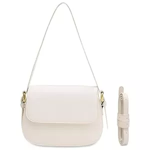 Mabecol Taschen & Rucksäcke Mabecol Umhängetasche Damen, Kleine Handtasche PU Leder, Schultertasche Handtasche Klein, Umhängetasche Shopper Tasche für Alltag, Arbeit, Freizeit, Milchweiß
