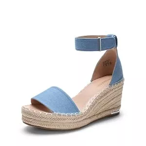 DREAM PAIRS Sandalen & Slides DREAM PAIRS Damen Keilsandalen Espadrilles mit Knöchelriemen elegante Plateauabsatz Schuhe in Sommer