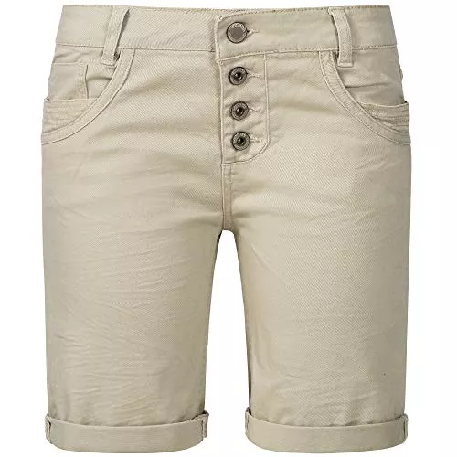 Sublevel Shorts Sublevel Damen Denim Bermuda Chino Stretch Shorts mit Aufschlag Bequeme Kurze Hose im Used Look