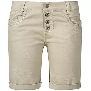 Sublevel  Sublevel Damen Denim Bermuda Chino Stretch Shorts mit Aufschlag Bequeme Kurze Hose im Used Look
