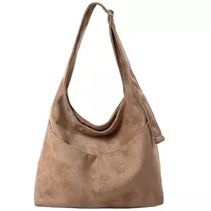 JANSBEN Taschen & Rucksäcke JANSBEN Wildleder Handtasche Damen Groß Shopper Tasche Damen Schultertasche Suede Hobo Bag Umhängetasche für Freizeit, Arbeit, Reisen