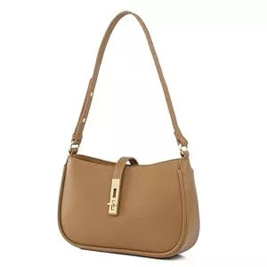 Travistar  Travistar Handtasche Damen Klein Elegant Schultertasche Damen PU Leder Achseltasche Y2k Tasche Satteltasche Abendtasche Clutch mit Reißverschluss Coole Khaki Umhängetasche für Teenager Mädchen