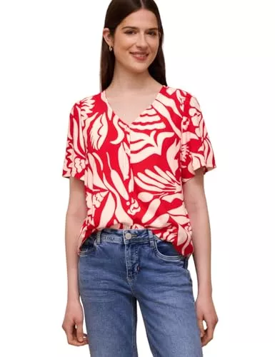 Street One Studio Kurzarmblusen Street One Studio Bluse mit V-Neck und floralem Muster