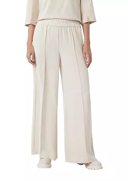 Comma Hosen Comma Fließende Hose mit Biesen und Elastikbund