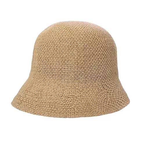 MILAKOO Hüte & Mützen MILAKOO Crochet Bucket Hat Knit Braided Floppy Soild Color Cap für Frauen Foldable Sun Bowler Hat