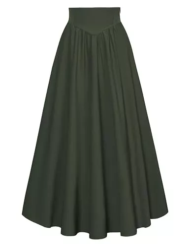 SCARLET DARKNESS Röcke SCARLET DARKNESS Damen Viktorianische Trachtenrock Mittelalter Hohe Taille Maxi Rock