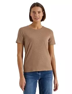 Cecil T-Shirts Basic T-Shirt mit Rundhals in Unifarbe