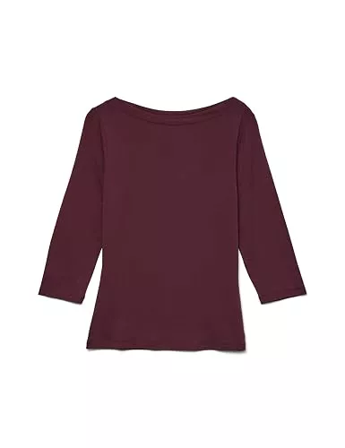 VERO MODA Langarmshirts VERO MODA Damen Stretch T-Shirt 3/4 Arm Basic U-Boot-Ausschnitt Top Oberteil Regular Fit Langarm VMPANDA
