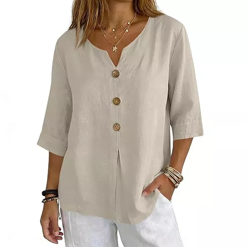 WDCHAOYUE Langarmblusen Musselin Bluse Damen Kurzarm Sommerbluse Oversized Elegant V-Ausschnitt Tshirts GroßE GrößEn Leichte Hawaii Hemd LäSsige Bluse Top