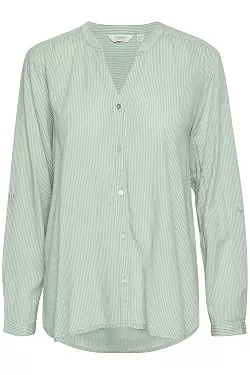 b.young Hemdblusen b.young BYFABIANNE Damen Bluse Hemdbluse Langarm mit V-Ausschnitt