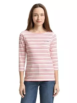 TOM TAILOR Langarmshirts TOM TAILOR Damen Langarmshirt mit Streifenmuster