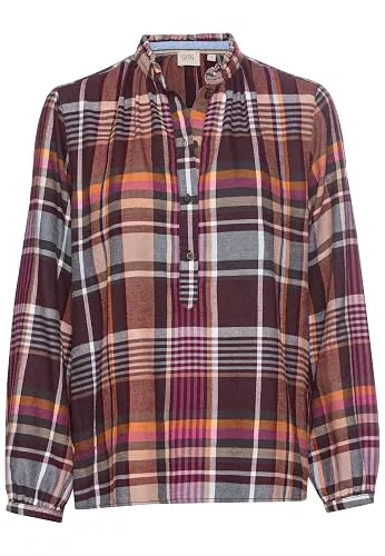camel active Hemdblusen camel active Damen Karobluse mit Stehkragen