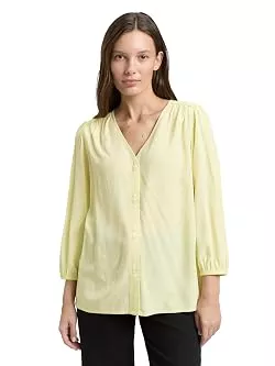 TOM TAILOR Langarmblusen TOM TAILOR Damen Bluse mit V-Ausschnitt