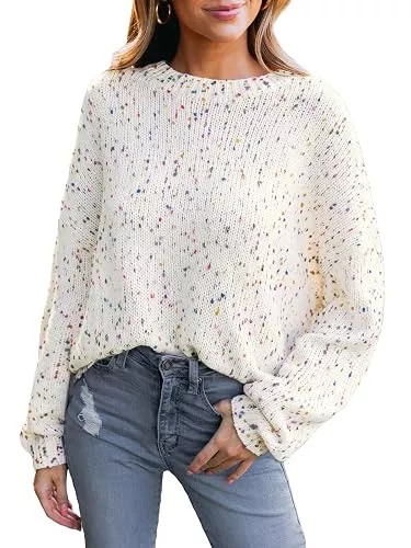CUPSHE Pullover & Strickmode CUPSHE Pullover Damen Konfetti Pom Rundhals Langarm Farbiger Strickpullover