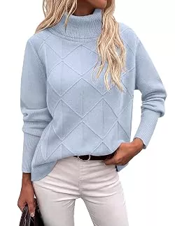 Zeagoo Pullover & Strickmode Zeagoo Pullover Damen Rollkragen Strickpullover Elegant Langarm Winterpulli