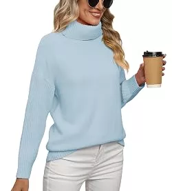 Anelune Pullover & Strickmode Damen Oversized Rollkragenpullover Winter
