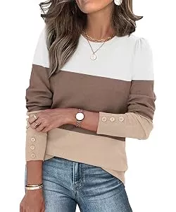 ABYOVRT Pullover & Strickmode ABYOVRT Damen Pullover Lässige Sweater Leichter Strickpullover Rundhals Herbst Winter Langarm Locker Basic Tunika Oberteile Tops