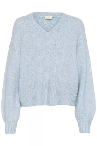 KAFFE Pullover & Strickmode KAFFE Damen Strickpullover Katrina Damen Strickpullover V-Ausschnitt Langarm Warmer Pullover Grobstrick Elegant Oberteile Winterpullover Lange Ärmel
