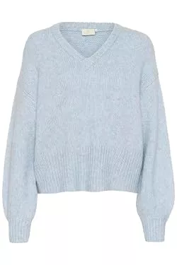 KAFFE Pullover & Strickmode KAFFE Damen Strickpullover Katrina Damen Strickpullover V-Ausschnitt Langarm Warmer Pullover Grobstrick Elegant Oberteile Winterpullover Lange Ärmel