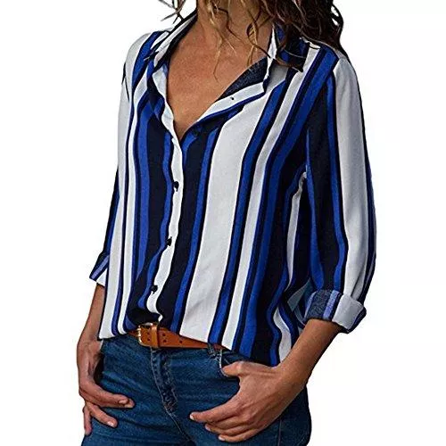 MRULIC Langarmblusen MRULIC Damen Shirt Tie-Bow Neck Striped Langarm Spleiß Bluse Gestreift Damen Tragen Tops Pullover FrüHling Sommershirt Kurzarm Einfarbig Hemd Oberteile LäSsige Tunika Shirts