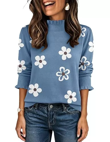 Zeagoo Pullover & Strickmode Zeagoo Pullover Damen Rollkragen Elegant Warm Strickpullover Langarm Pulli