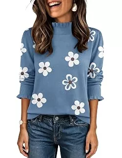 Zeagoo Pullover & Strickmode Zeagoo Pullover Damen Rollkragen Elegant Warm Strickpullover Langarm Pulli