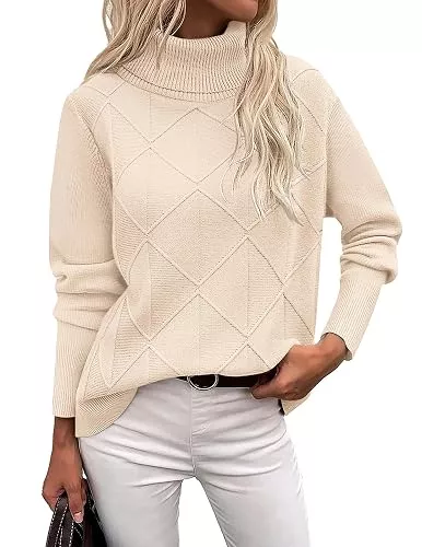 Zeagoo Pullover & Strickmode Zeagoo Pullover Damen Rollkragen Strickpullover Elegant Langarm Winterpulli