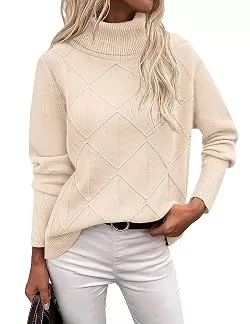 Zeagoo Pullover & Strickmode Zeagoo Pullover Damen Rollkragen Strickpullover Elegant Langarm Winterpulli