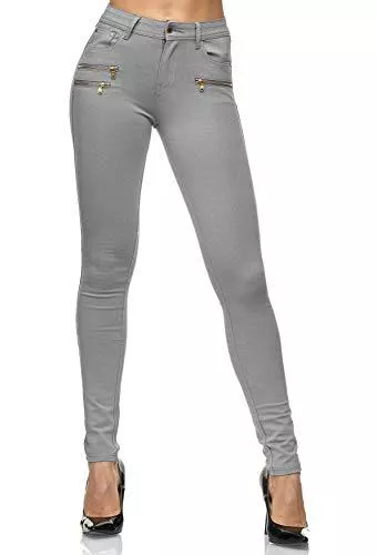 EGOMAXX Leggings EGOMAXX Damen Treggings Skinny Hose Jeggings Röhre Stretch Leggings